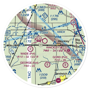 Hinckley Airport (0C2) VFR Sectional Sticker (20 mile)