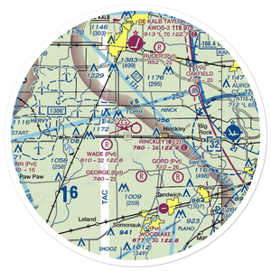 Hinckley Airport (0C2) VFR Sectional Sticker (30 mile)