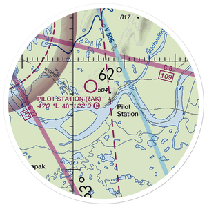 Pilot Station Airport (0AK) VFR Sectional Sticker (20 mile)