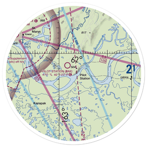 Pilot Station Airport (0AK) VFR Sectional Sticker (30 mile)