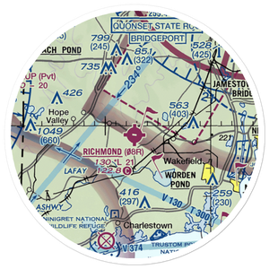 Richmond Airport (08R) VFR Sectional Sticker (20 mile)