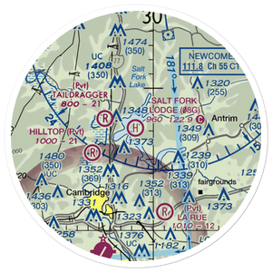 Salt Fork Lodge Heliport (08G) VFR Sectional Sticker (20 mile)