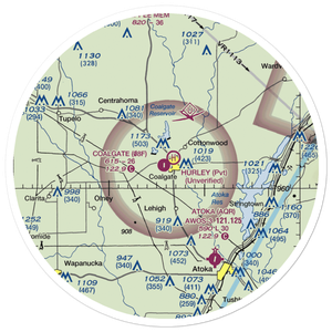 City of Coalgate Airport (08F) VFR Sectional Sticker (30 mile)