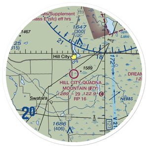 Hill City-Quadna Mountain Airport (07Y) VFR Sectional Sticker (20 mile)