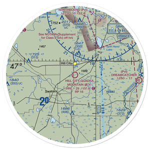 Hill City-Quadna Mountain Airport (07Y) VFR Sectional Sticker (30 mile)