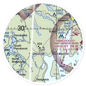 Blue Hill Airport (07B) VFR Sectional Sticker (20 mile)