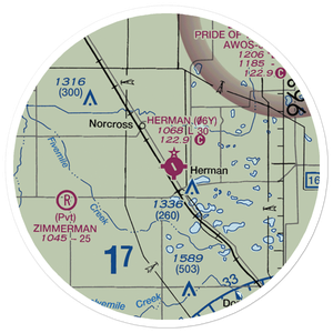 Herman Municipal Airport (06Y) VFR Sectional Sticker (20 mile)
