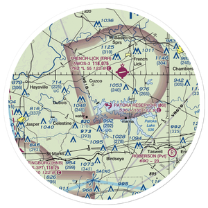 Patoka Reservoir Landing Area Seaplane Base (06I) VFR Sectional Sticker (30 mile)