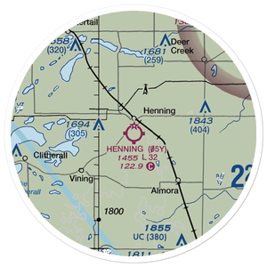 Henning Municipal Airport (05Y) VFR Sectional Sticker (20 mile)