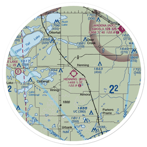 Henning Municipal Airport (05Y) VFR Sectional Sticker (30 mile)