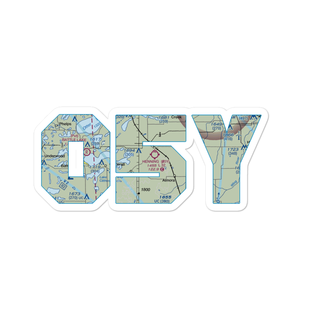 Henning Municipal Airport (05Y) VFR Sectional Sticker 