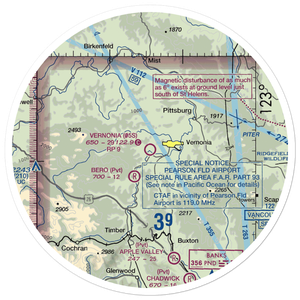 Vernonia Airfield (05S) VFR Sectional Sticker (30 mile)