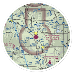 Pauls Valley General Hospital Heliport (05M) VFR Sectional Sticker (30 mile)