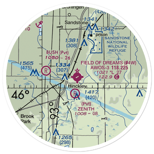 Field of Dreams Airport (04W) VFR Sectional Sticker (20 mile)
