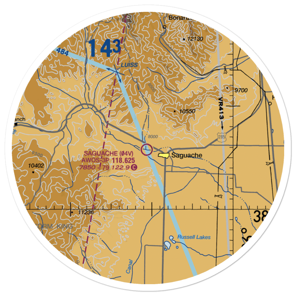 Saguache Municipal Airport (04V) VFR Sectional Sticker (30 mile) 