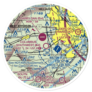 Columbus Southwest Airport (04I) VFR Sectional Sticker (20 mile)