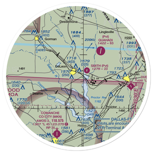 De Leon Municipal Airport (04F) VFR Sectional Sticker (30 mile)