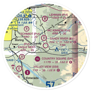 Sandy River Airport (03S) VFR Sectional Sticker (20 mile)