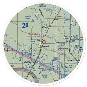 Caldwell Municipal Airport (01K) VFR Sectional Sticker (30 mile)
