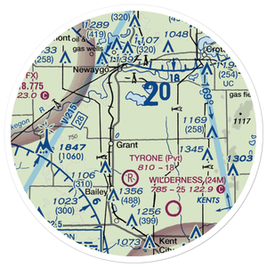 Grant Airport (01C) VFR Sectional Sticker (20 mile)