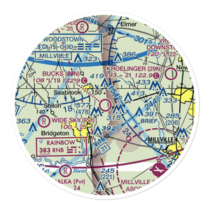 Bucks Airport (00N) VFR Sectional Sticker (20 mile)