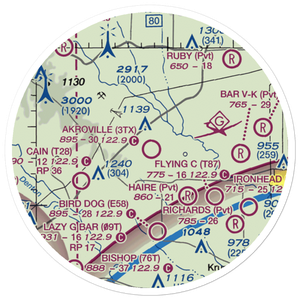 Akroville Airport (3TX) VFR Sectional Sticker (20 mile)