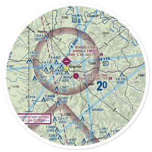 Slate Run Airport (55I) VFR Sectional Sticker (30 mile)