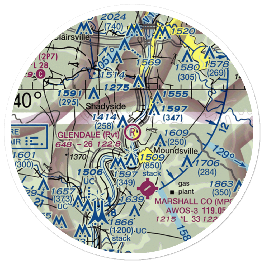 Glendale Fokker Field (GWV) VFR Sectional Sticker (20 mile) 