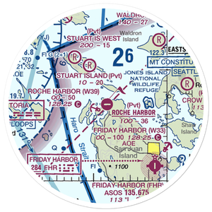 Roche Harbor Airport (RCE) VFR Sectional Sticker (20 mile)