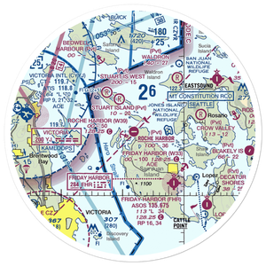 Roche Harbor Airport (RCE) VFR Sectional Sticker (30 mile)