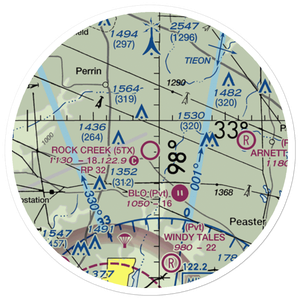 Rock Creek Ranch Airport (5TX) VFR Sectional Sticker (20 mile)