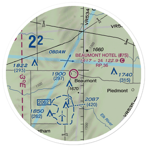 Beaumont Hotel Airport (07S) VFR Sectional Sticker (20 mile)