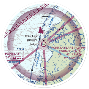 Point Lay LRRS Airport (PIZ) VFR Sectional Sticker (20 mile)
