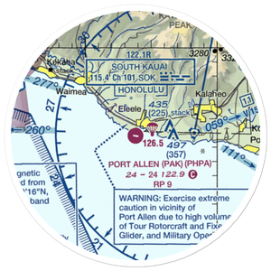 Port Allen Airport (PAK) VFR Sectional Sticker (20 mile)