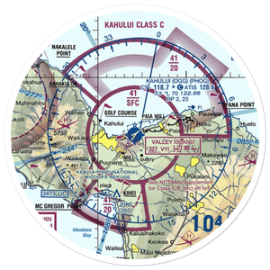 Kahului Airport (OGG) VFR Sectional Sticker (30 mile)