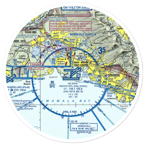Daniel K Inouye International Airport (HNL) VFR Sectional Sticker (20 mile)