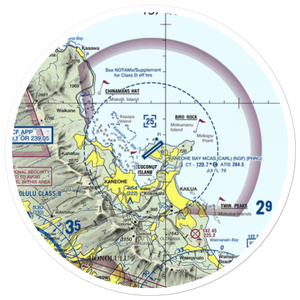 Kaneohe Bay MCAS (Marion E. Carl Field) Airport (NGF) VFR Sectional Sticker (20 mile)