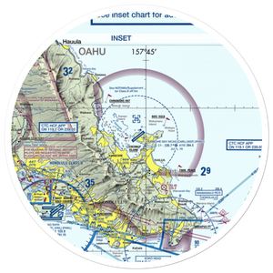 Kaneohe Bay MCAS (Marion E. Carl Field) Airport (NGF) VFR Sectional Sticker (30 mile)