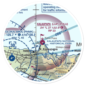 Kalaupapa Airport (LUP) VFR Sectional Sticker (20 mile)