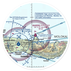 Kalaupapa Airport (LUP) VFR Sectional Sticker (30 mile)