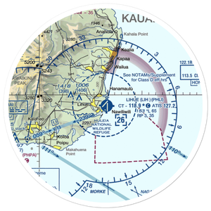 Lihue Airport (LIH) VFR Sectional Sticker (30 mile)