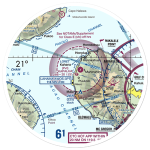 Kaanapali Airport (HKP) VFR Sectional Sticker (30 mile)