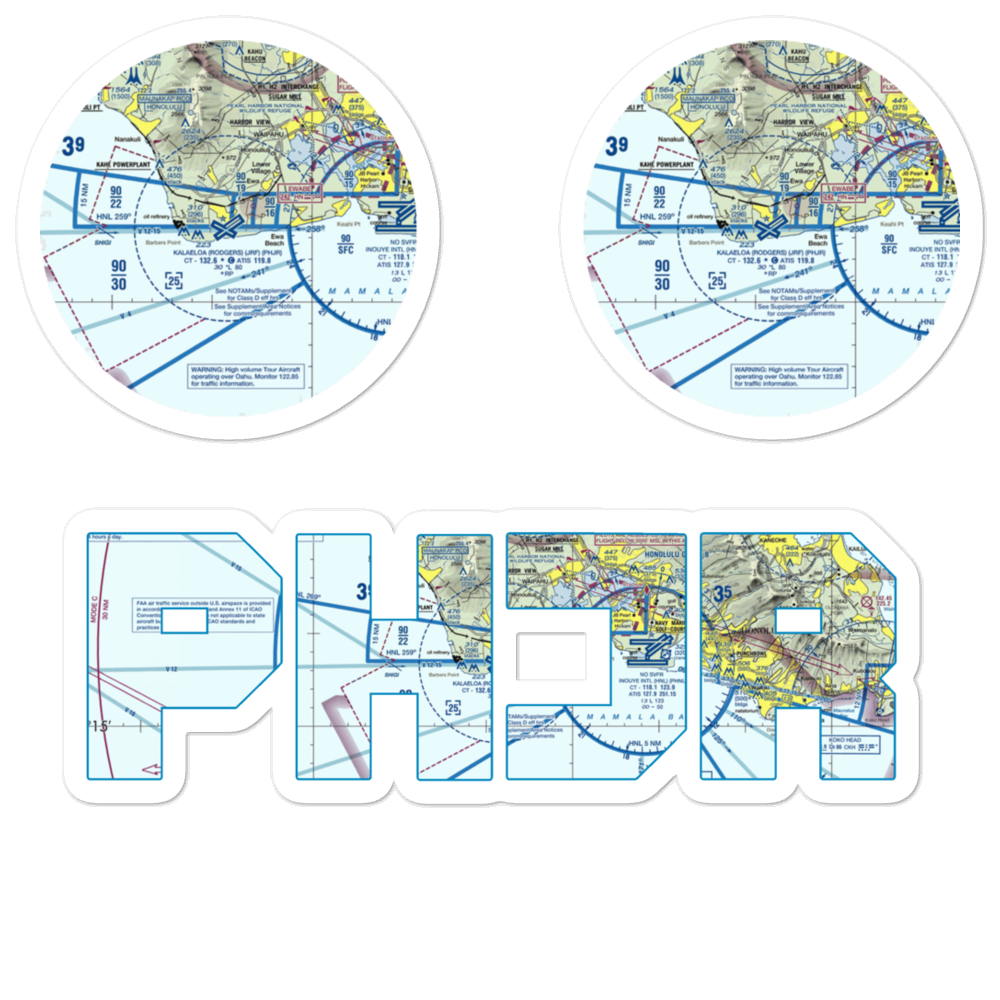 Kalaeloa Airport (JRF) VFR Sectional Sticker Pack 