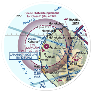 Kapalua Airport (JHM) VFR Sectional Sticker (20 mile)