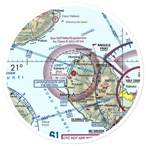 Kapalua Airport (JHM) VFR Sectional Sticker (30 mile)