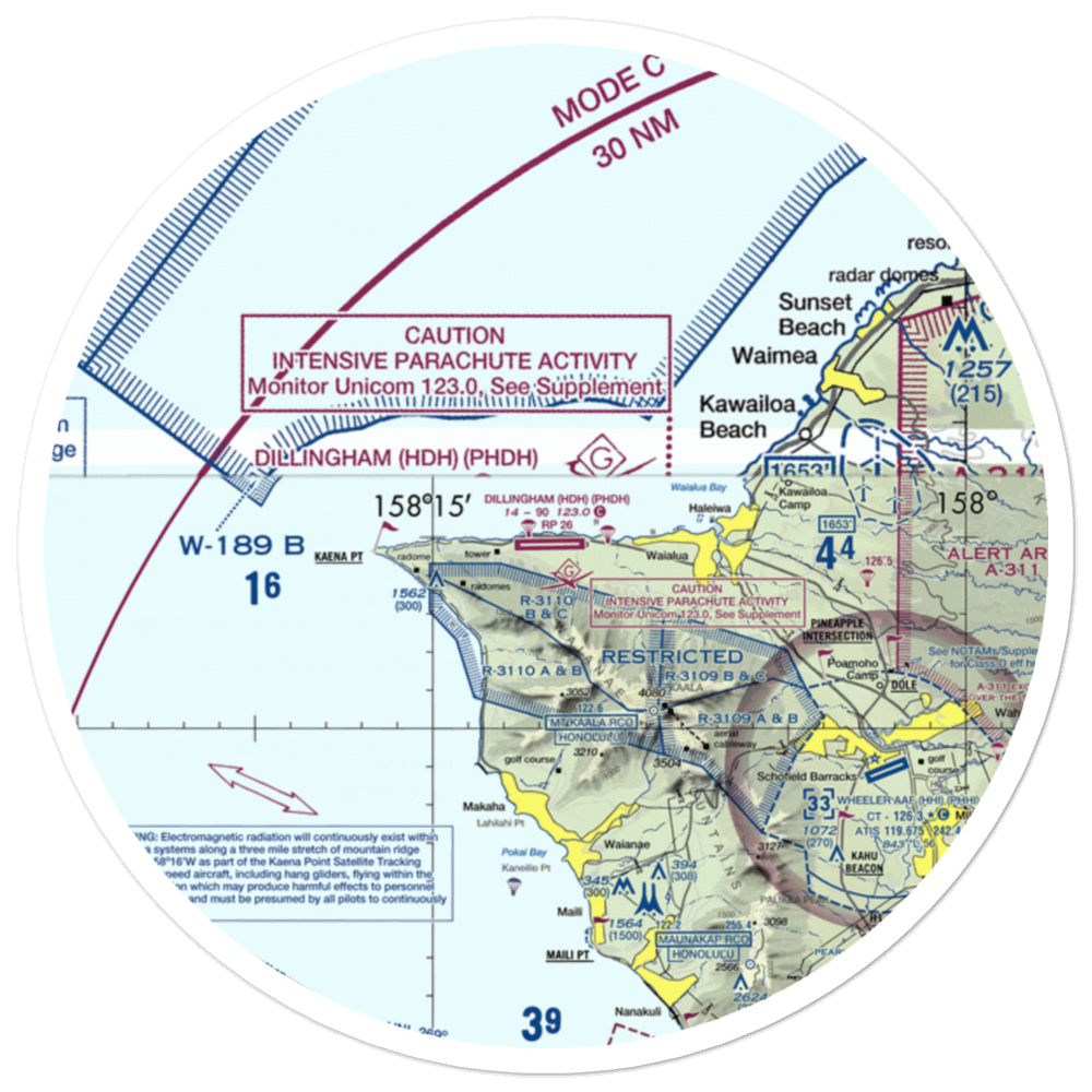 Dillingham Airfield (HDH) VFR Sectional Sticker (30 mile) 
