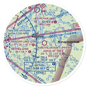 Kwethluk Airport (KWT) VFR Sectional Sticker (20 mile)