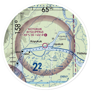 Koyukuk Airport (KYU) VFR Sectional Sticker (20 mile)