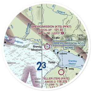 Brevig Mission Airport (KTS) VFR Sectional Sticker (20 mile)