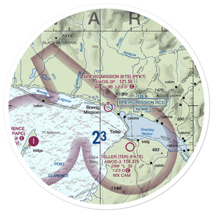 Brevig Mission Airport (KTS) VFR Sectional Sticker (30 mile)